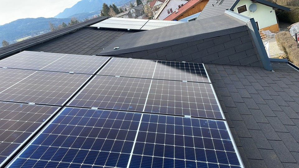 Photovoltaikanlage auf einem Einfamilienhaus in Villach