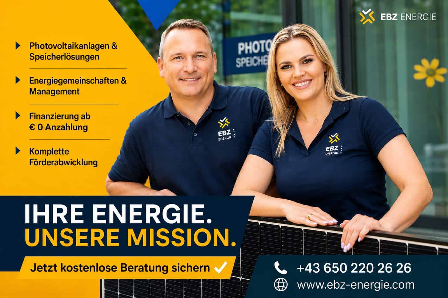 EBZ Energie: Ihre Energie, unsere Mission. Das Team des Photovoltaik-Fachbetriebs aus Villach.